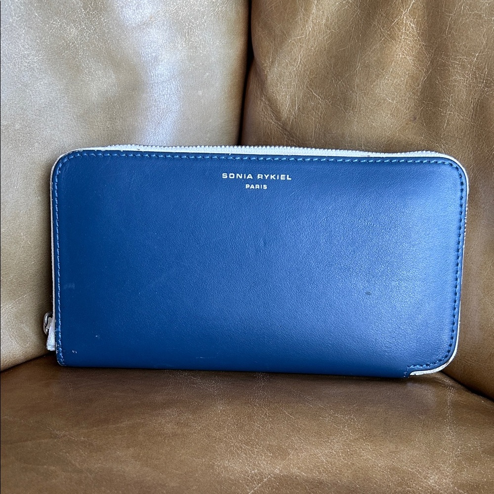 Sonia Rykiel Navy Blue Zip Wallet